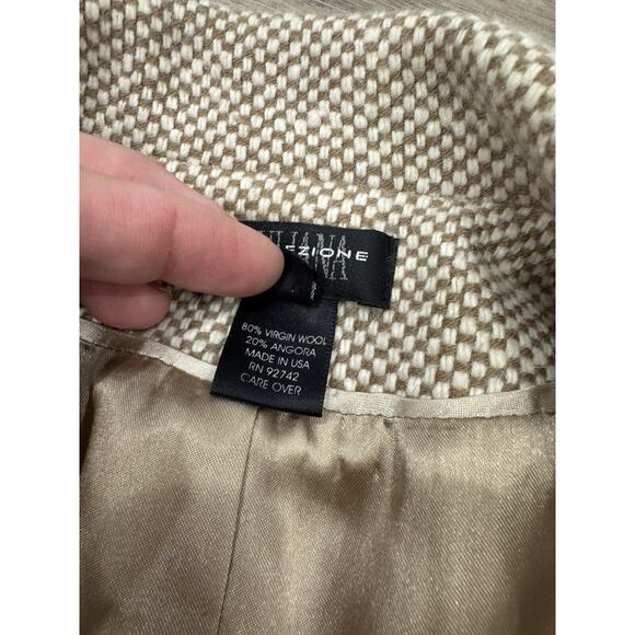 JULIANA COLLEZIONE Jacket Womens Sz 8 Virgin Wool Angora Camel Blazer - Picture 8 of 10